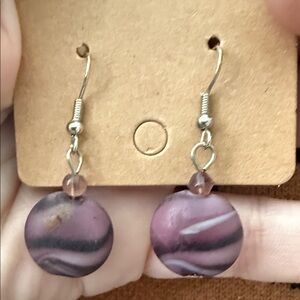 Elegant Purple Dangle Earrings
